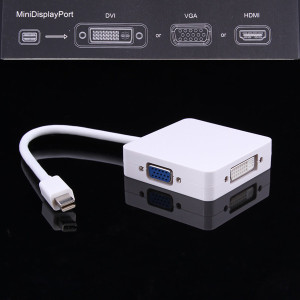 3 in 1 Mini Thunderbolt Display Port Dp to HDMI DVI VGA Adapter