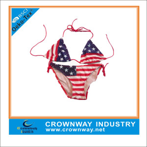 Wholesale Nylon Spandex Custom Made UK Flag Bikini