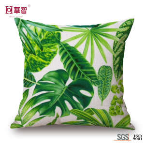 Digital Printing Green Leaf Cushion Cover